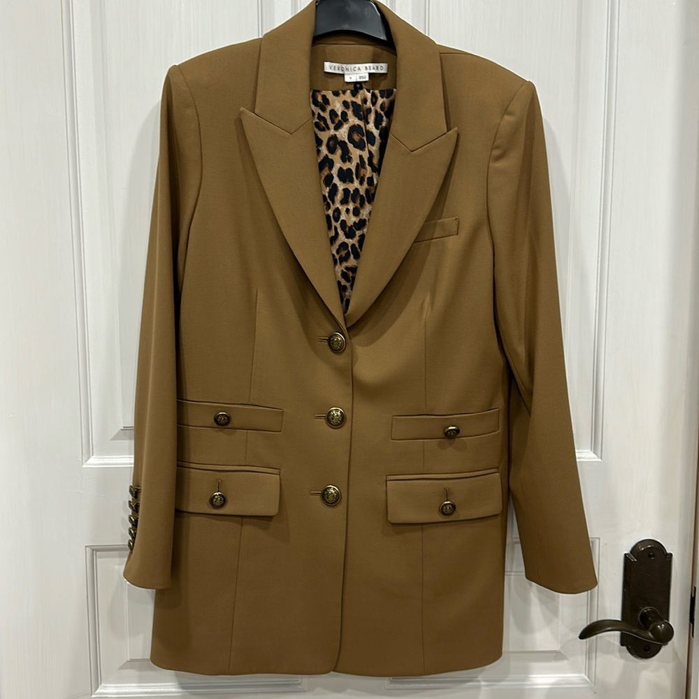 Veronica Beard Dickey Jacket Size 8, khaki, tan, like New